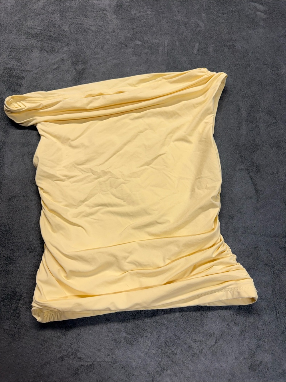 Women's One-Shoulder Tank Top in Pale Yellow